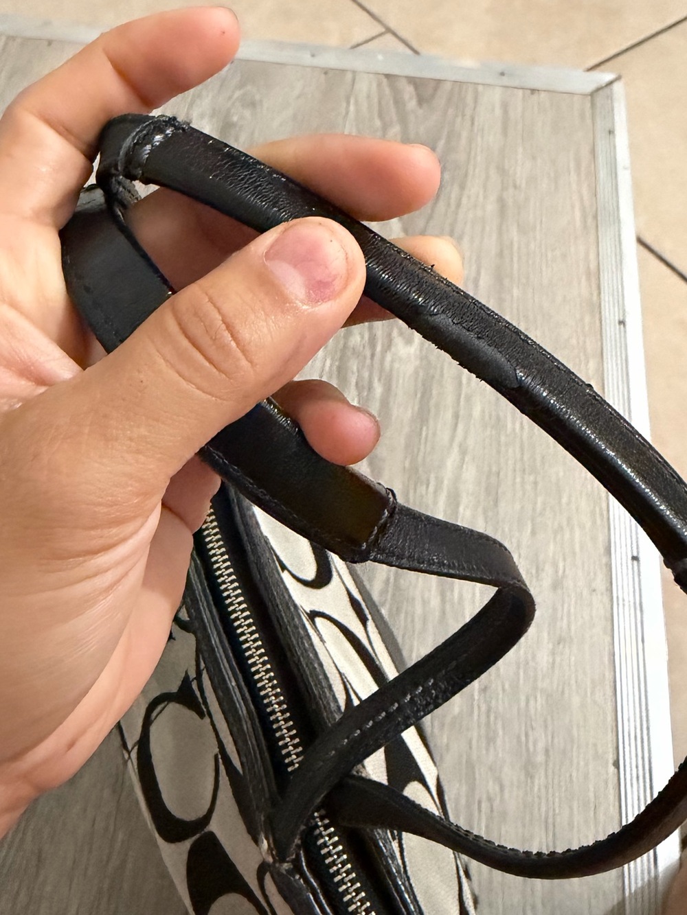 Coach Black and Silver Signature Logo Tote - Picture 8 of 11